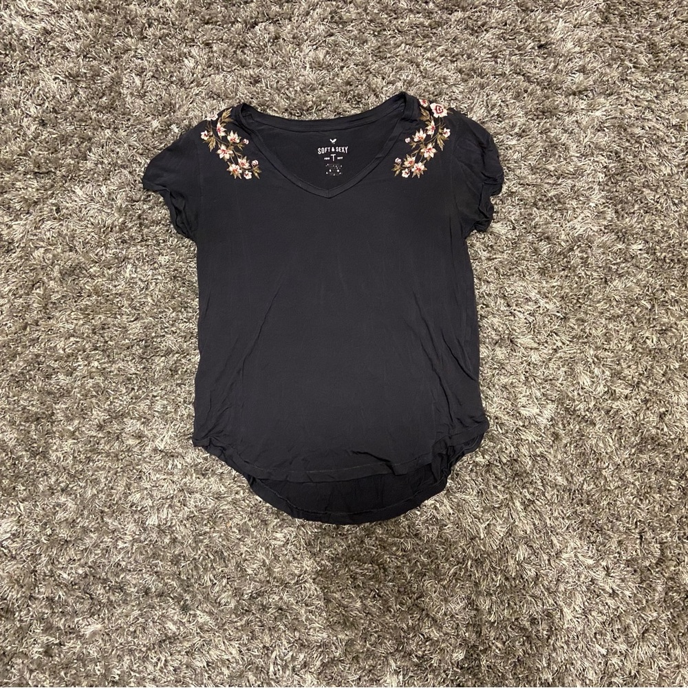 Black Floral Shirt